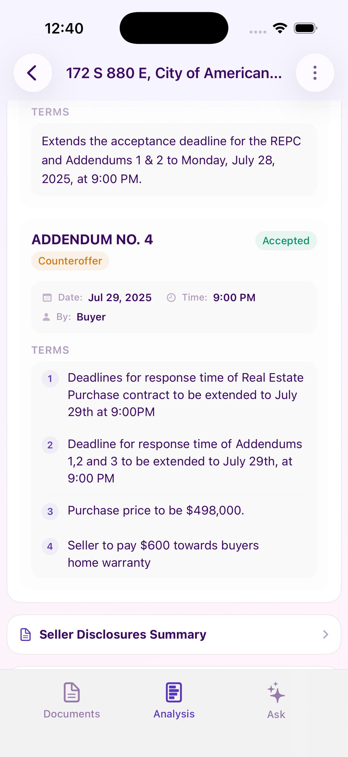 Document analysis screenshot